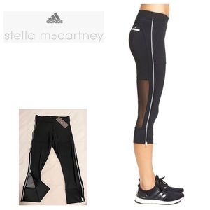 NWT! Stella McCartney Adidas Climacool Piped Mesh Side Zip Cropped Leggings